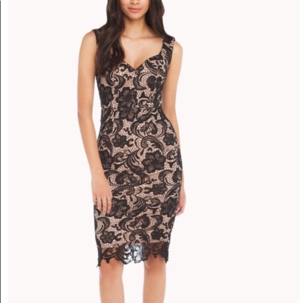 Akira lace midi bodycon dress